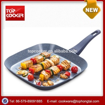 aluminum marble stone coating square grill pan
