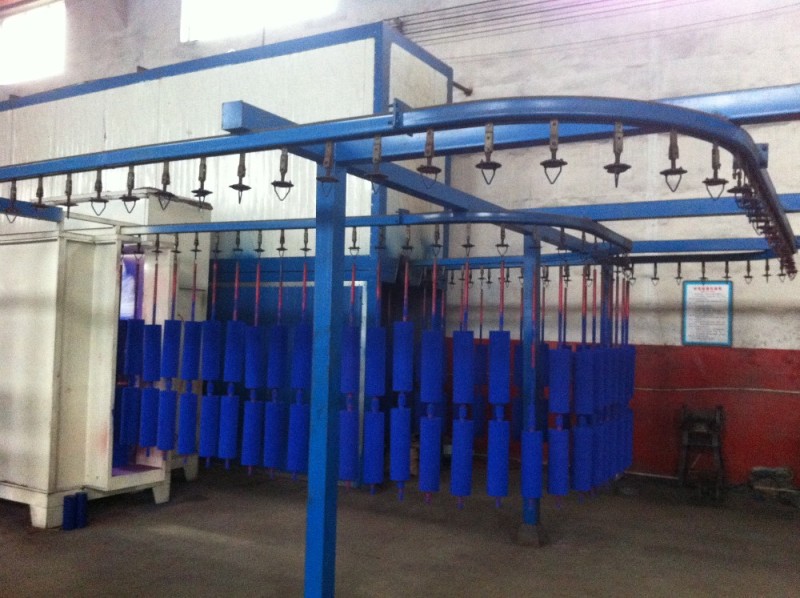 Heavy Duty Conveyor Idler 108mm Dia Steel Tube Troughing Roller