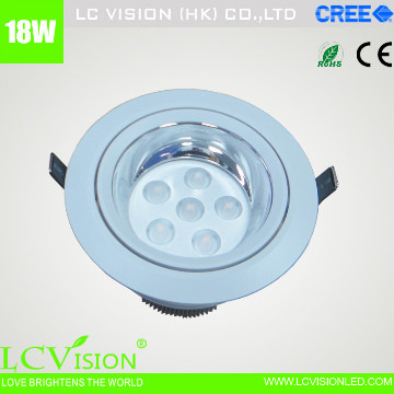 LED lighting / 18W CREE LED Down light / Dimming / Adjustable / 750 lm