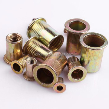 Brass Rivet Nut M3-M12 Flat Head Knurled