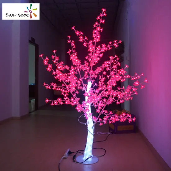 Hot sale cherry decorative indoor light up hom artificial trees with lights