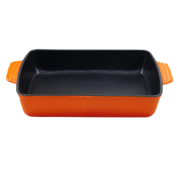 13\"x9\" Enamel Cast Iron Baking Tray: Chef's Classic Roasting and Cooking Pan