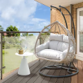 Cadeira de giro de mobília de mobília de jardim moderna de alta qualidade Cadeira de giro pendurada com cadeira de ovo com suporte de metal cesto de hang rattan hang