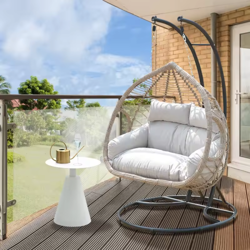 Outdoor Rattan Egg Chair High Quality Modern garden furniture patio rattan swing chair hanging egg chair with metal bracket Sofa Rattan Hang Basket Manufactory