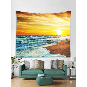 Tapestry Wall Hanging Sea Wave Sea Coast Beach Series Tapestry Sunrise Sunset Tapestry for Bedroom Home Dorm Decor