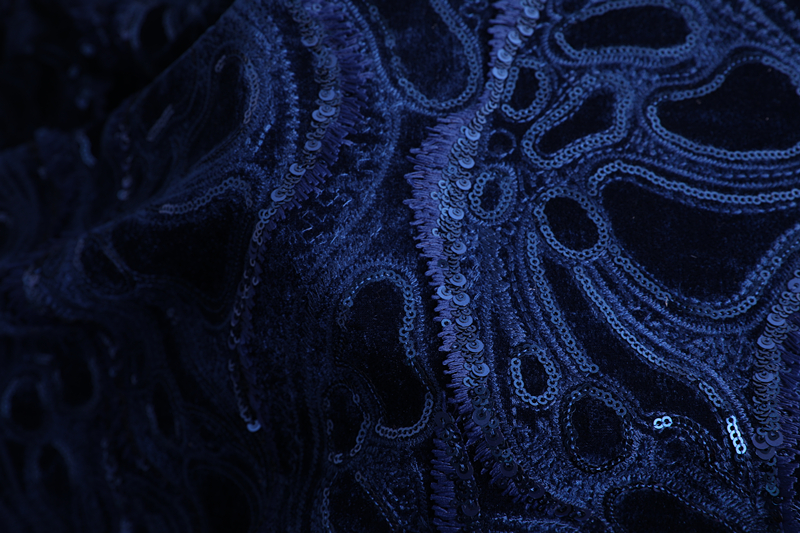 Sequins Velvet Embroidery Fabric