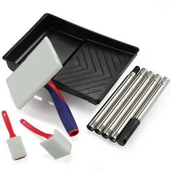 Manufacturers of DIY 7 Inch Paint Tools Set with Plastic Tray and Stainless Steel Extension Pole for Smooth Wall Painting
