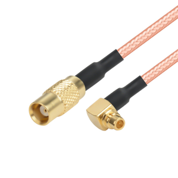 MCX femmina a MCX maschio 90 gradi Crimpa Cavo di trecce coassiali RG179