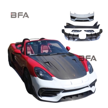PD-Style Upgrades for Porsche 718 Boxster: Carbon Fiber Bumper, Spoiler, Side Skirt, and More