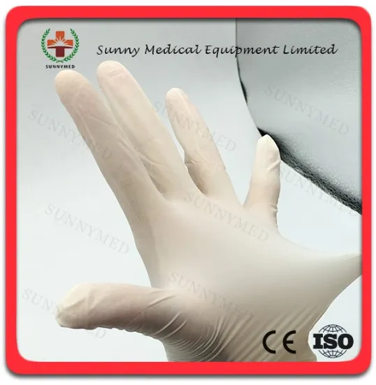 SY-L086 Powdered Latex Examination Medical Gloves Latex Surgical Examination Gloves