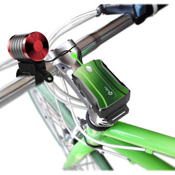 Outdoor water-resistant high brightness bike light with 1,000lm LED, smartphone charger, GPS holder