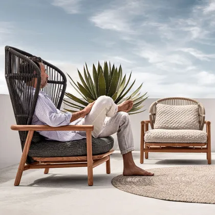 Wooden Outdoor Chair for Balcony Terrace Patio