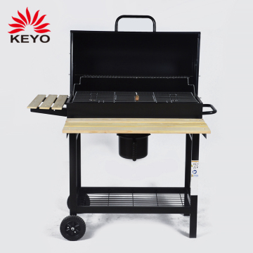 Garden Large Smoker Folding Side Table Outdoor Barrel Barbecue Grill BBQ Charcoal Grill