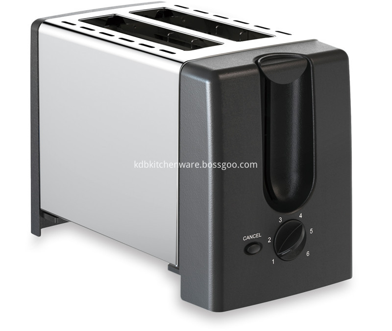 Stainless Steel Electric Bread Toaster 6 Level Browning Setting Cancel Function