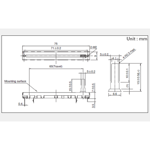 Schiebepotentiometer der Serie RS6011SP