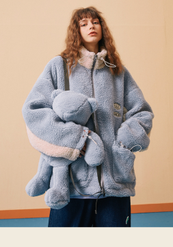 Cropped Teddy Jacket With Hood