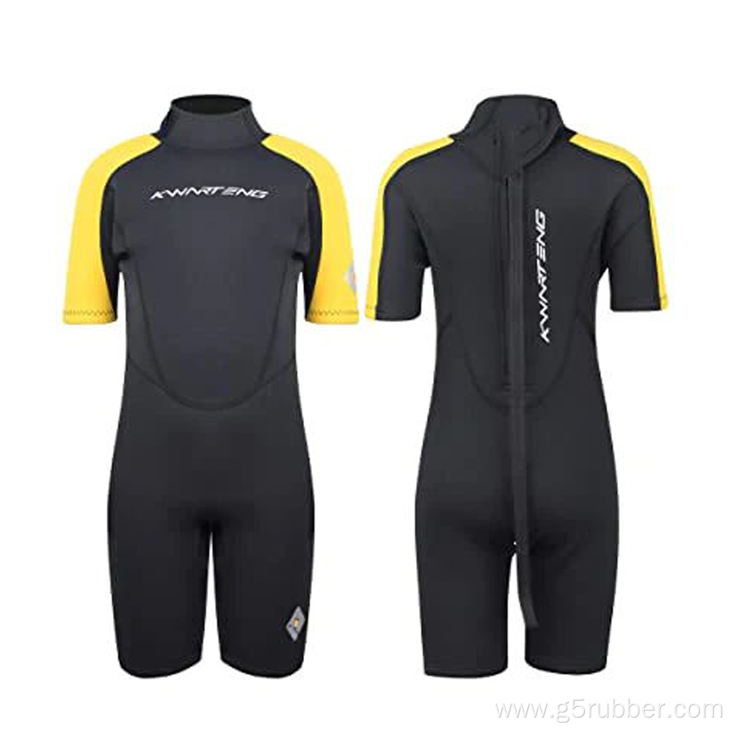 Kids 2mm Back Zip Shorty Wetsuit Thermal Swimsuit