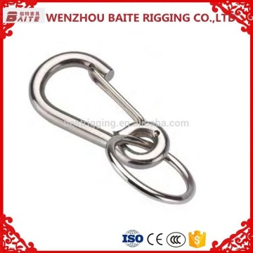 304 316 Stainless steel Simple Bit hanging Spring Hook / Carabiner metal Snap Hook key ringHardware rigging
