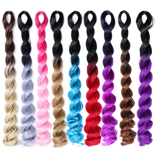 Ocean Wave Crochet Braids Hair Bundles Ombre Braiding Hair  High Temperature Hair Extensions Bundle Ombre Color