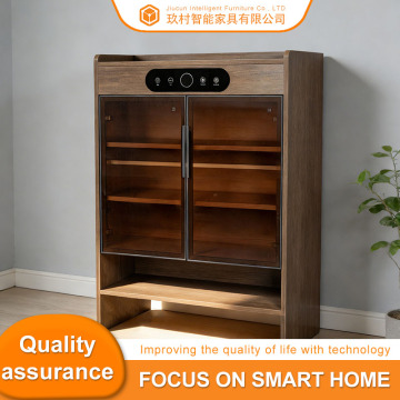 Cardamom-colored Glass-door Large-capacity Shoe Cabinet