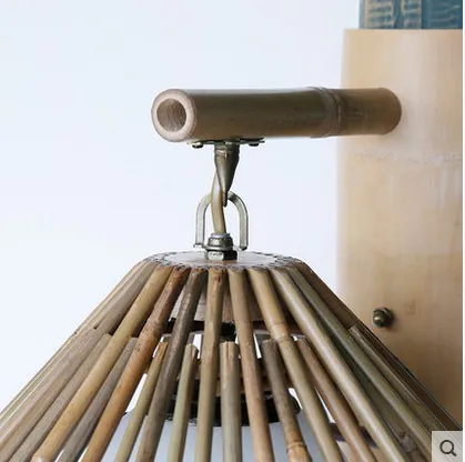 Pastoralism holiday village glass shade natural bamboo wall scone