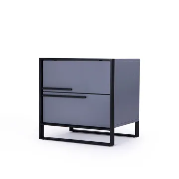 Modern simple round marble top iron nightstands for bedroom