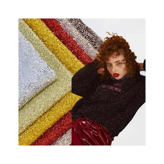 Wholesale Metallic Christmas Fabric: Sparkling Striped Rasta Silver Gold Glitter Tinsel Lurex and Knit Materials