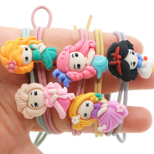Wholesale Price Baby/Infant/Toddler Princess Design Ponytail Holder Kawaii Elastic Pigtail Birthday Christmas Party Shower