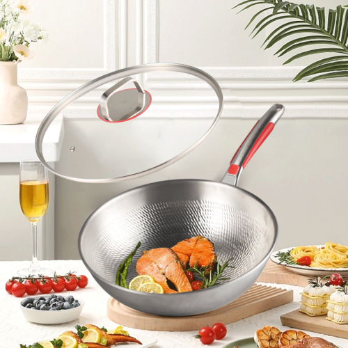 Чыстая тытанавая чырвоная ручка wok