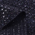 100% poliester tenunan black metallic paillettes tweed fabric