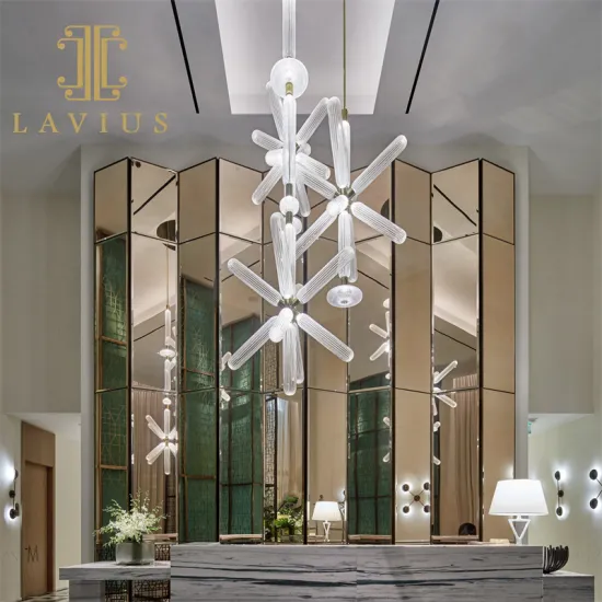 Light Luxury Led Glass Sales Office Chandelier Pendant