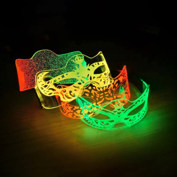 2024 New Arrival Half Face LED Halloween Neon Party Lighting Mask with Customized Logo