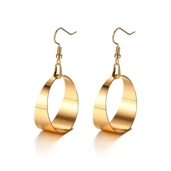 Stainless steel large rose gold hoop earrings