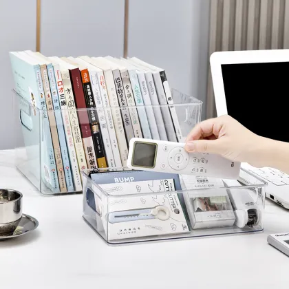 Transparent PET Book and Snack Storage Box - No Lid