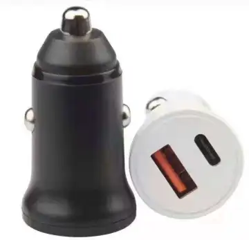 ABS Qc3.0 Fast Charging Car USB Charger with Type-C PD20W for Mobile Phones