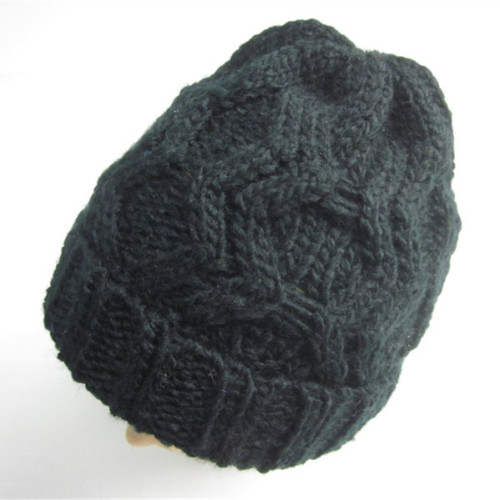 검은 색 케이블 Knit Winter Toque, 고품질 검은 색 케이블 Knit Winter Toque