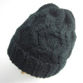 Black Cable Knit Winter Toque