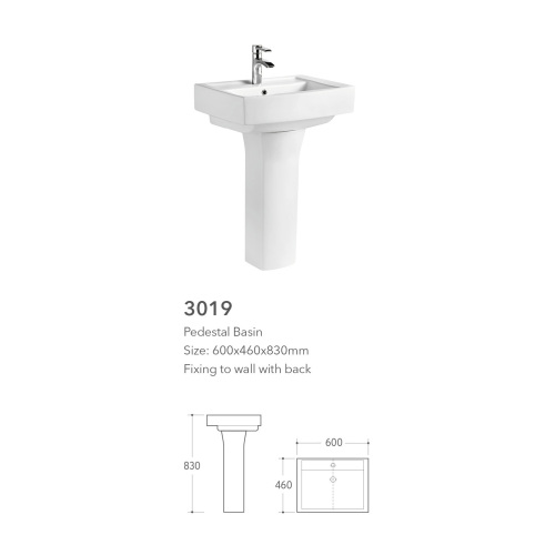 Lavabos de pedestal de lavado de cerámica dorada de lujo moderno