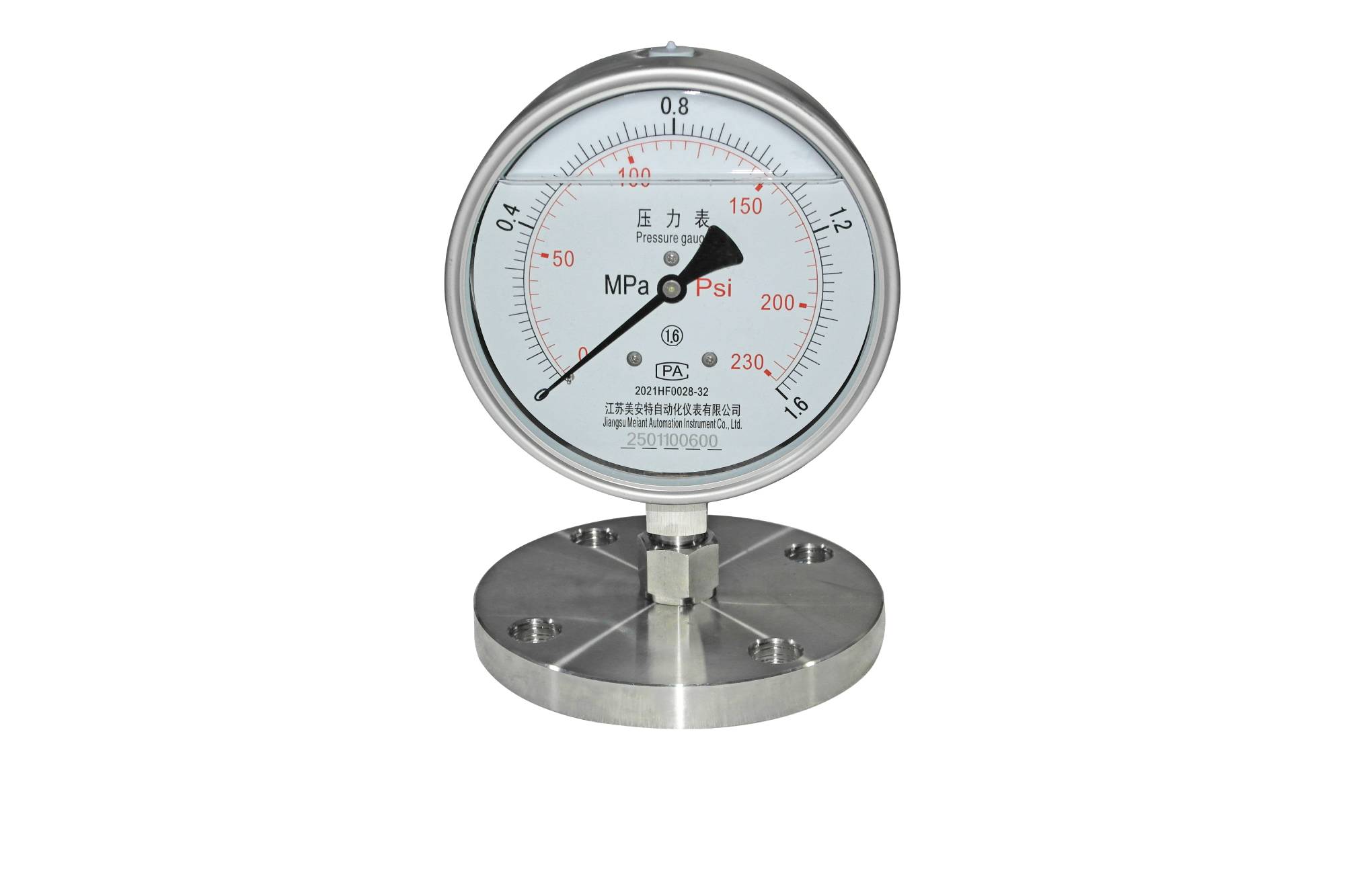 Stainless steel pressure gauge