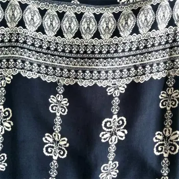 Viscose Cotton Fabric with Screen Printed for Women Garments