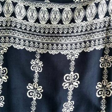 Viscose Cotton Fabric with Screen Printed for Women Garments