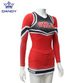 Custom red long sleeves cheerleading training outfits