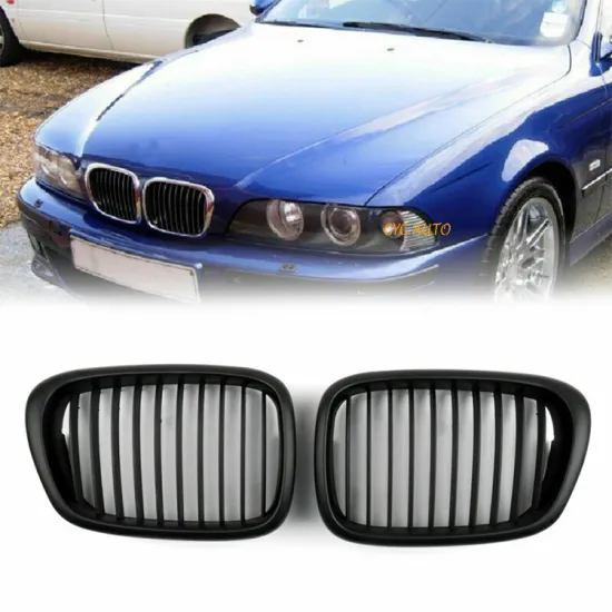 Gloss Black Three Color Grille for BMW 5 Series E39 Front Bumper 2001-2004