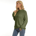 Pull à tricot de gaufre d'automne décontracté pour femmes