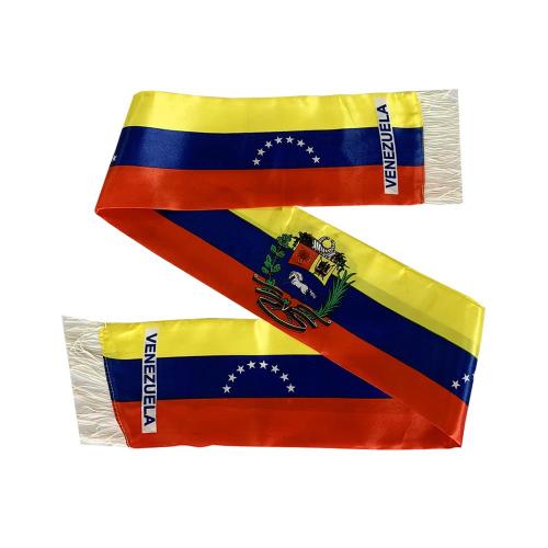 Custom printed satin material Colombia flag design scarf