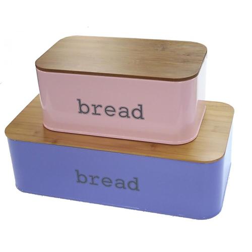 Caixa de pão com tampa de tábua de corte de bambu