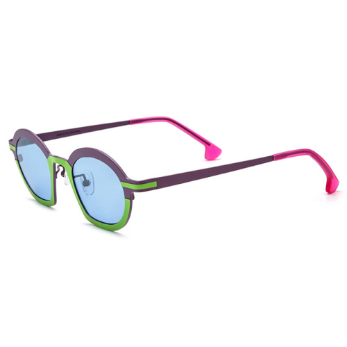 Round Titanium Polarized Sunglasses