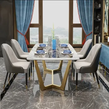 SP-DT121 Marble Table and Luxury Chair Dining Room Furniture Set