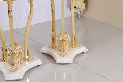 Medieval Home Decor: Copper Flower Stands and Interior Furnishings