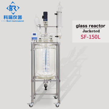 1-100L Gran recipiente de reactor de laboratorio de vidrio grande de cristal